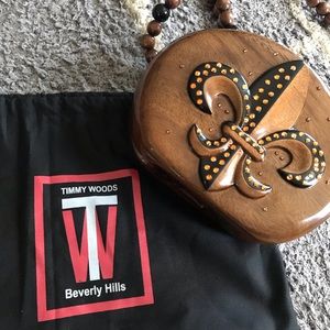 Rare Timmy Woods Fleur De Lis Handbag